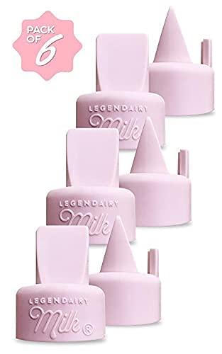 Legendairy Milk Duckbill Valves with Pull Tab - Compatible with Spectra S1 S2 9 Plus, Medela, Motif, Baby Buddha & Zomee - Duckbill Valve Replacement Pump Parts, BPA Free Silicone, 6 Pack