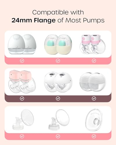 Nuliie Flange Sizing Kit for 24mm Flange/Shield of Most Pumps, Silicone Flange Inserts Replacement Kit, Pumping Essential Kit for Moms