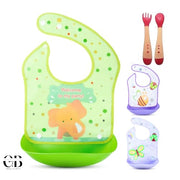 GB Gwendolyn's Boutique 3-Bib & Temperature Utensil Set