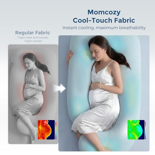 Momcozy Pregnancy Pillows, U Shaped Full Body Maternity Pillow with Removable Cover - Support for Back, Legs, Belly, Hips for Pregnant Women, 57 Inch Pregnancy Pillows for Sleeping