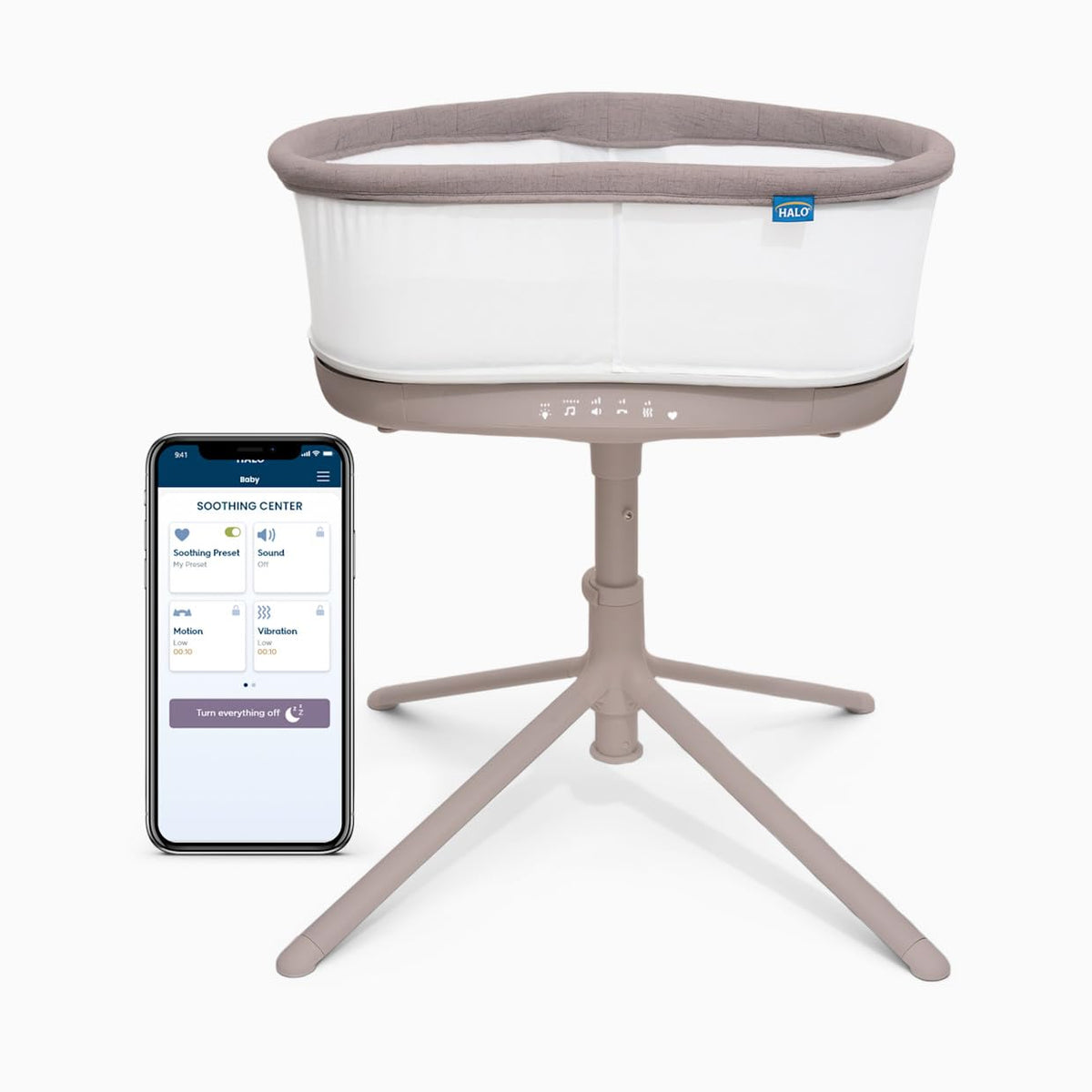 HALO BassiNest Connected Swivel Baby Bassinet Sleeper