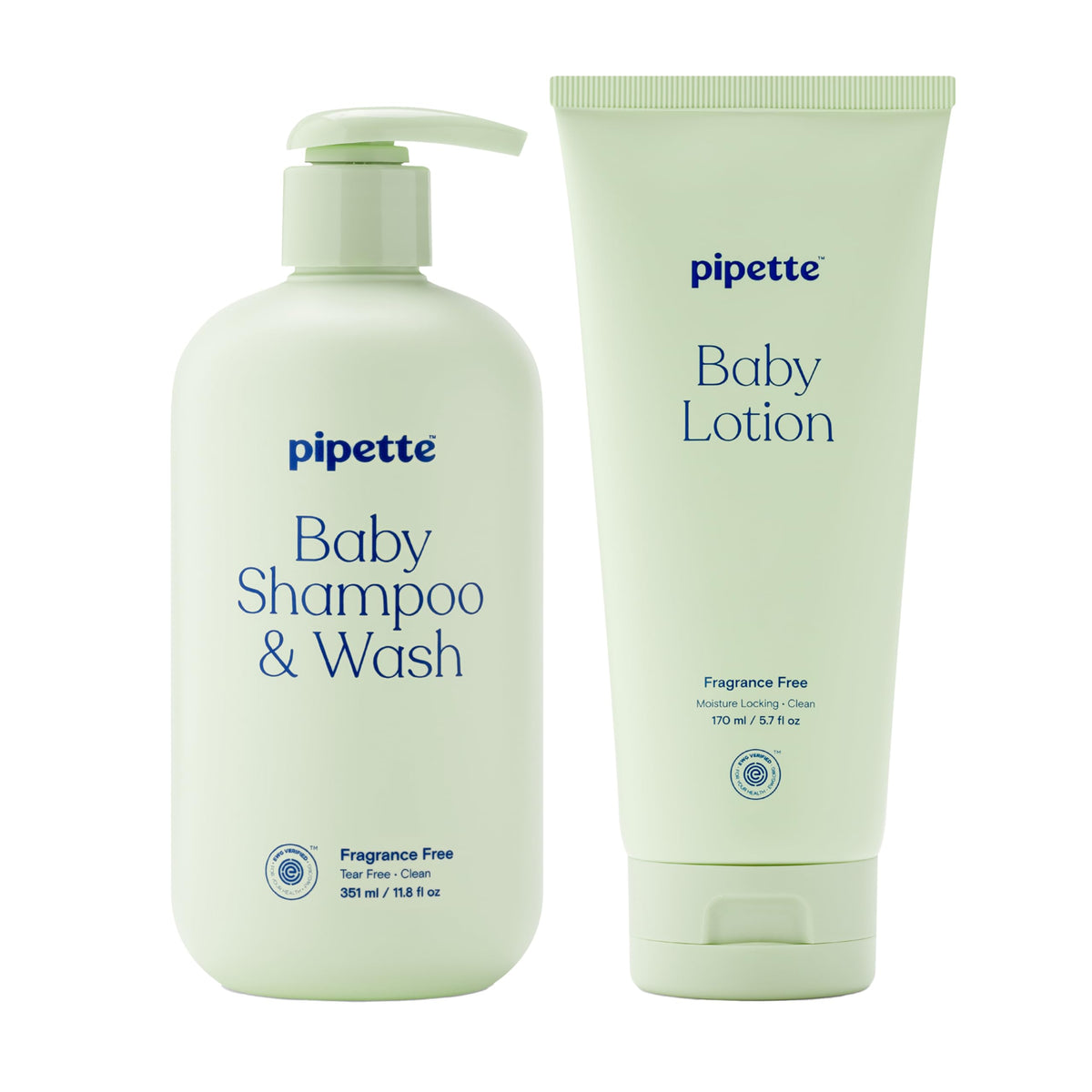 Pipette Fragrance-Free Baby Wash & Lotion Duo