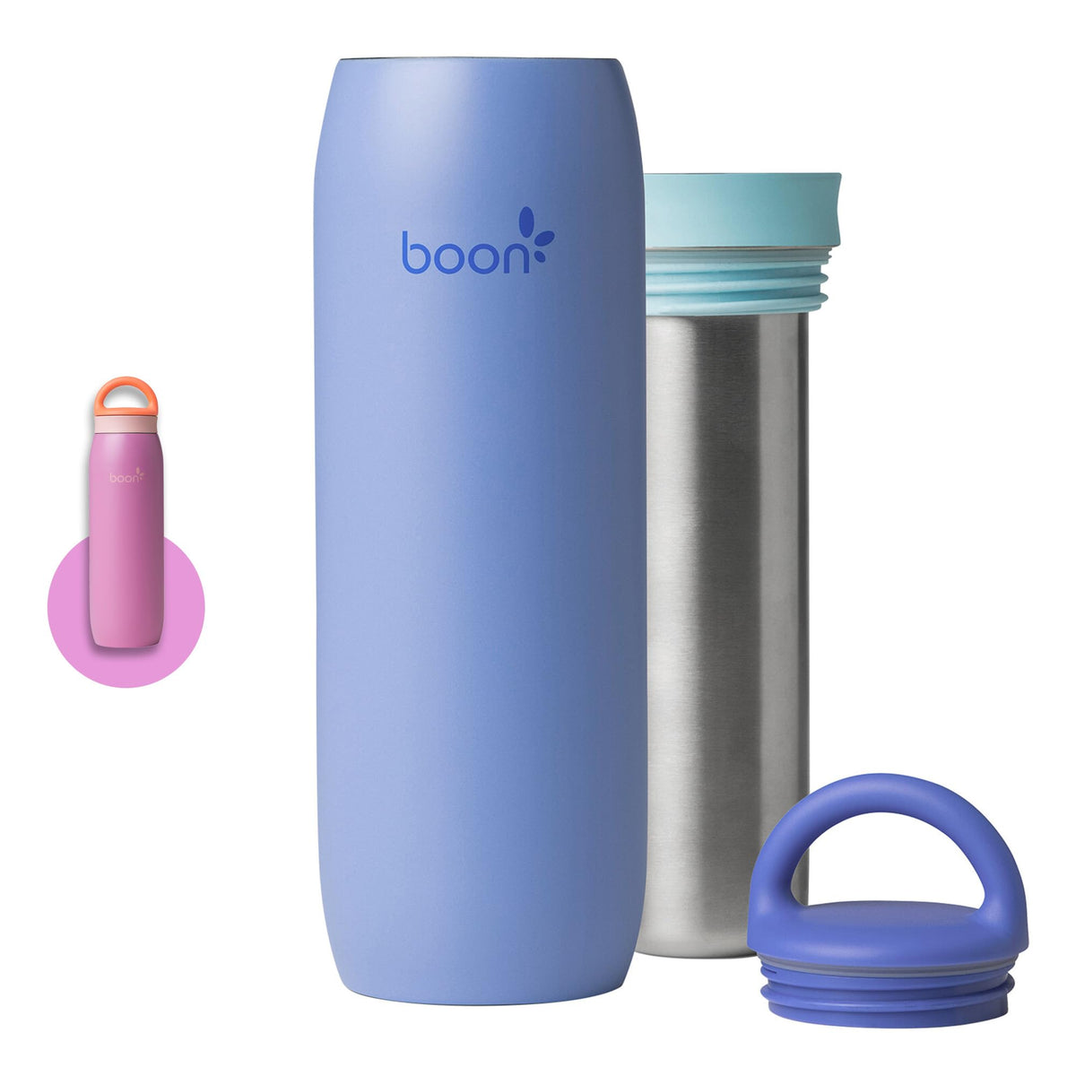 Boon Frosh Portable Breastmilk Chiller - Insulated Stainless Steel Cooler and Storage Container - Purple - Keeps Milk Cold for up to 17 Hours*
