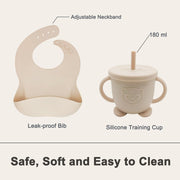 Silicone Baby Feeding Set with Plate, Bowl, Cup & Utensils