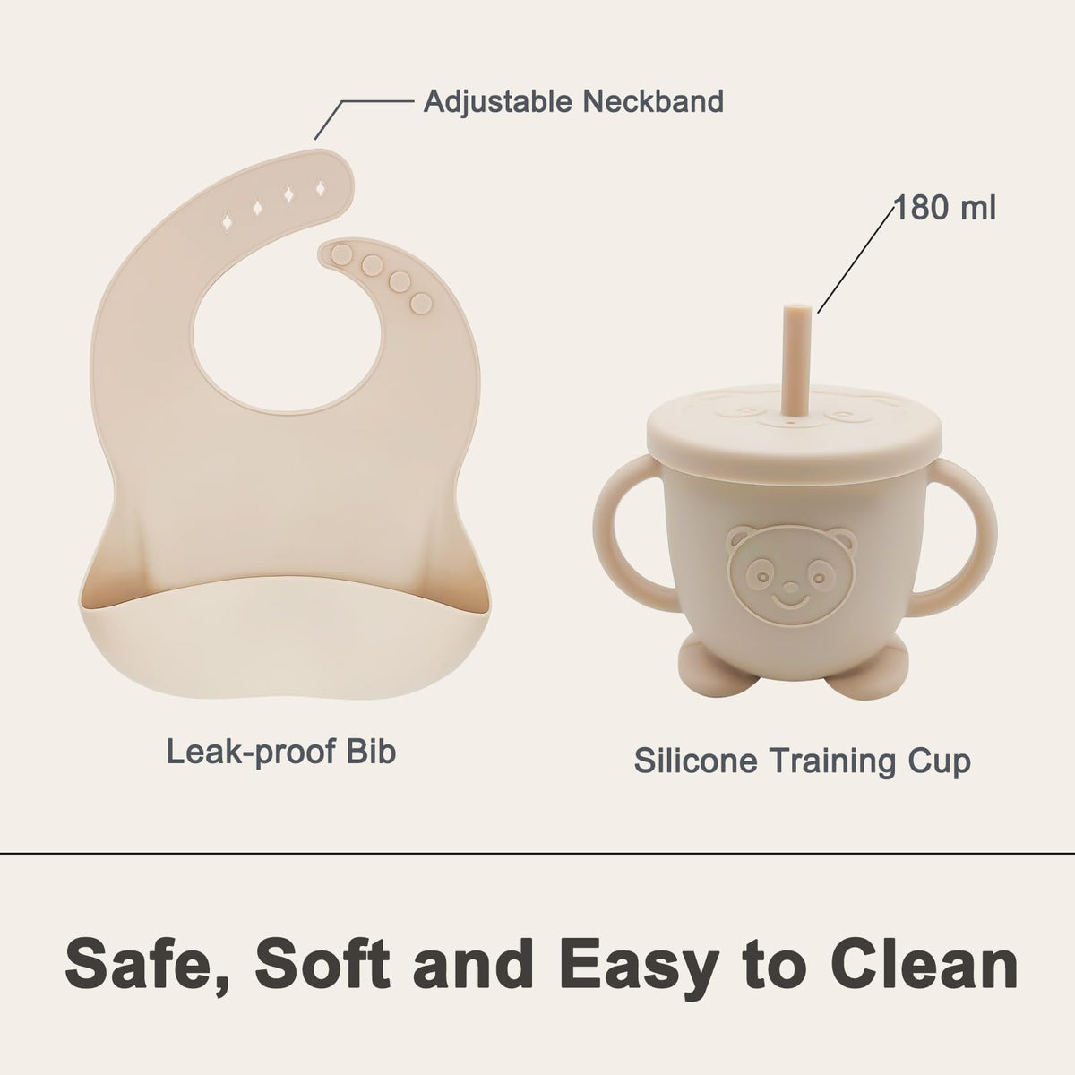 Silicone Baby Feeding Set with Plate, Bowl, Cup & Utensils