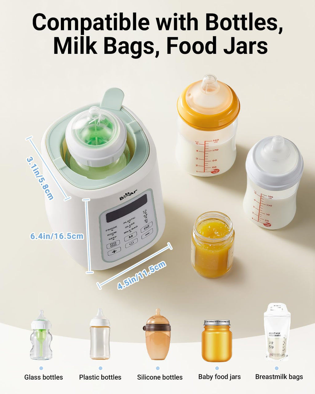 Bear Baby Bottle Warmer, Fast Warming Breast Milk Formula