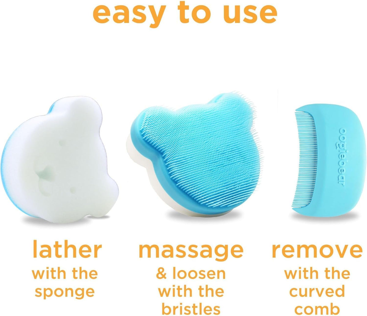 oogiebear Cradle Cap Brush Kit for Newborn Scalp Care