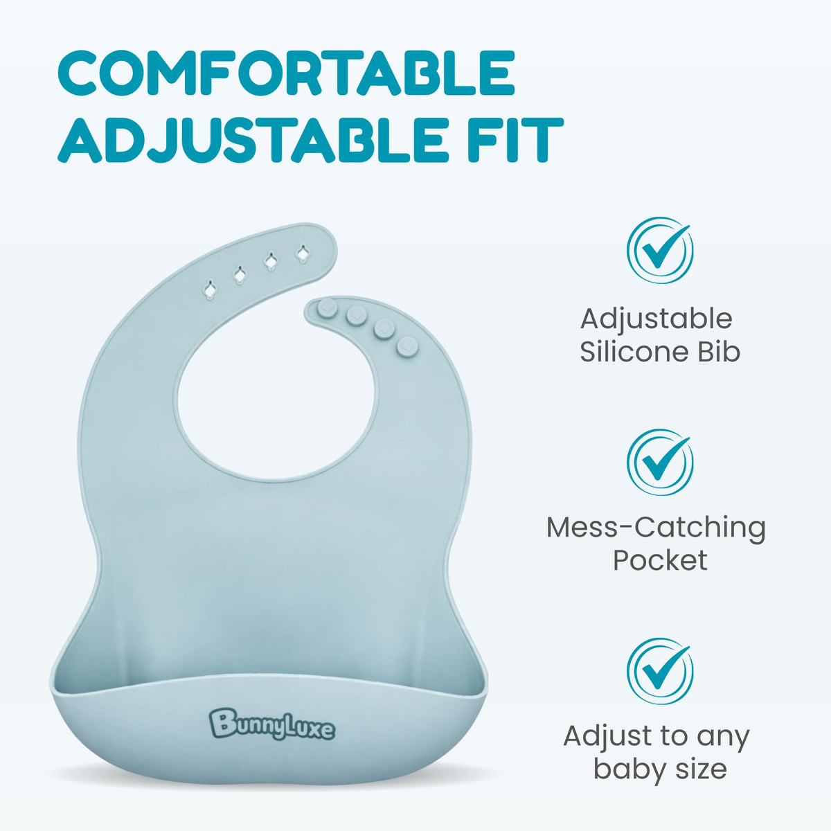 BunnyLuxe Waterproof Silicone Baby Feeding Bibs