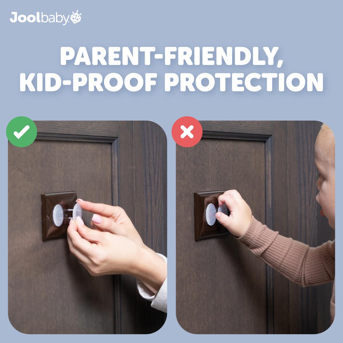Jool Baby Transparent Outlet Covers for Child Safety, 32-Pack
