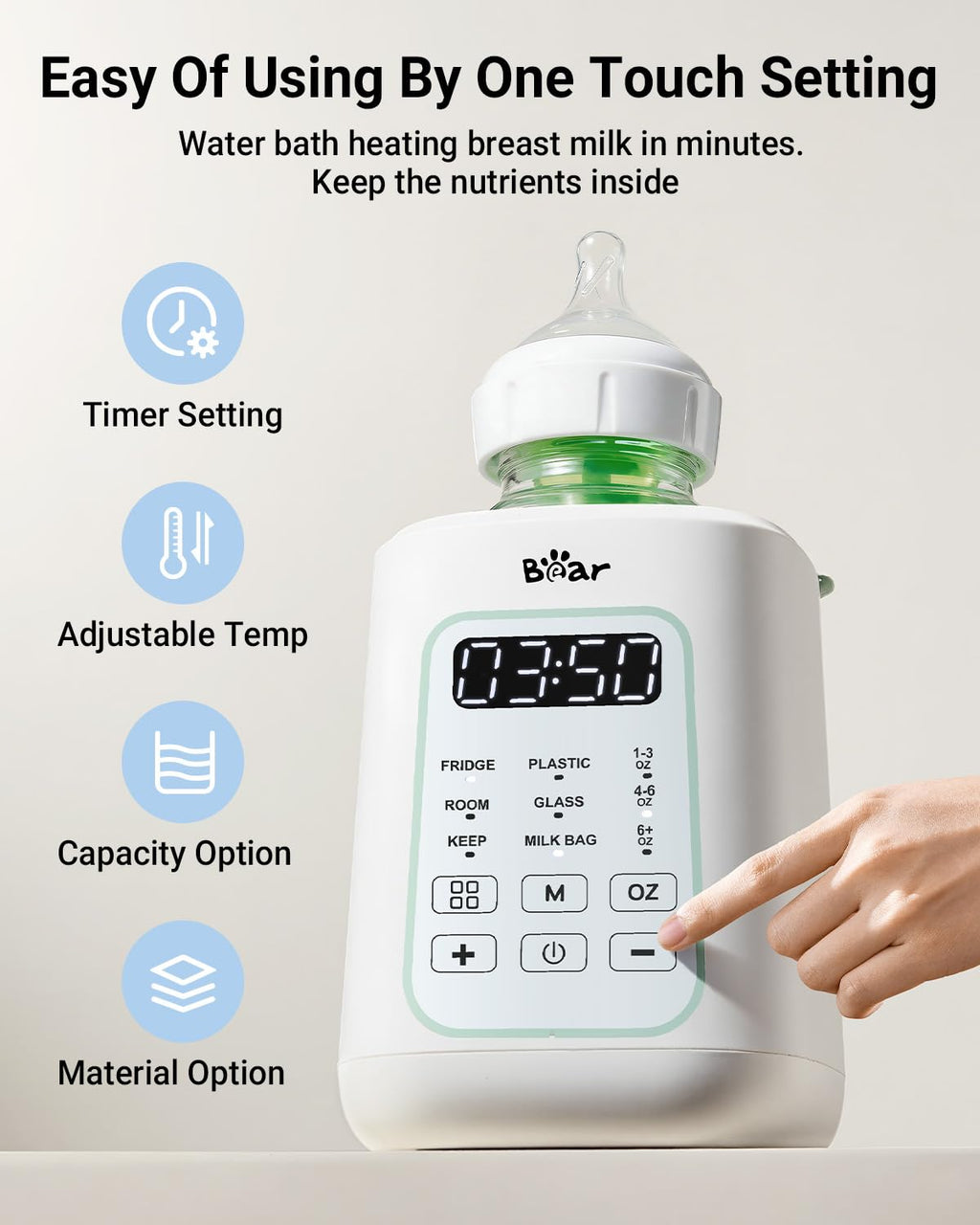 Bear Baby Bottle Warmer, Fast Warming Breast Milk Formula