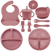 Silicone Baby Feeding Set with Plate, Bowl, Cup & Utensils