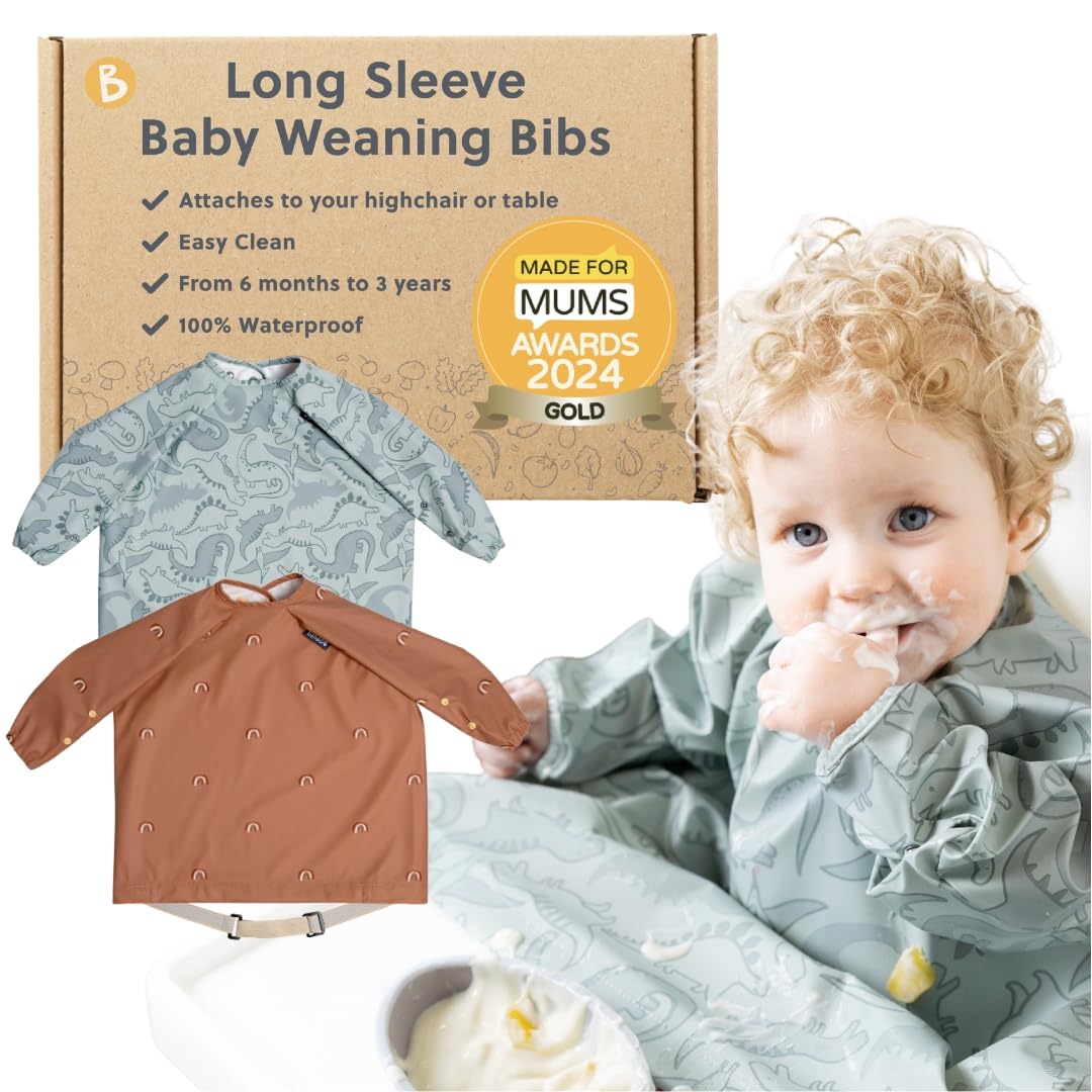 BIBaDO Easy-Clean Long Sleeve Bib for Babies & Toddlers