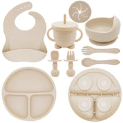 Silicone Baby Feeding Set with Plate, Bowl, Cup & Utensils