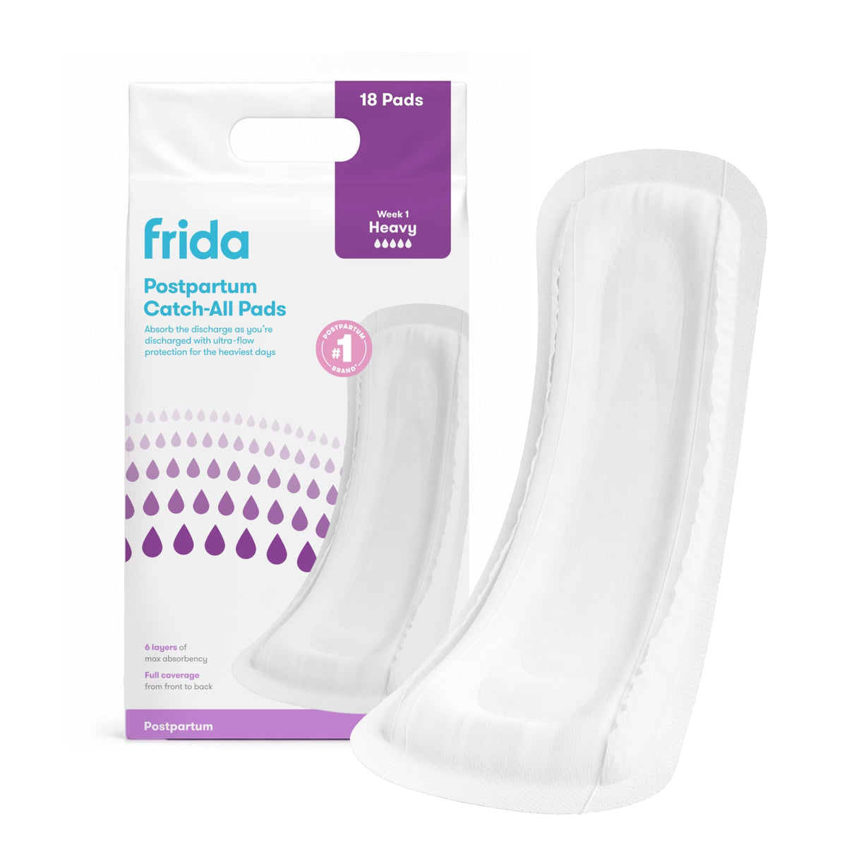 Frida Mom Postpartum Pads, Leak Proof Feminine Care Maxi Pads