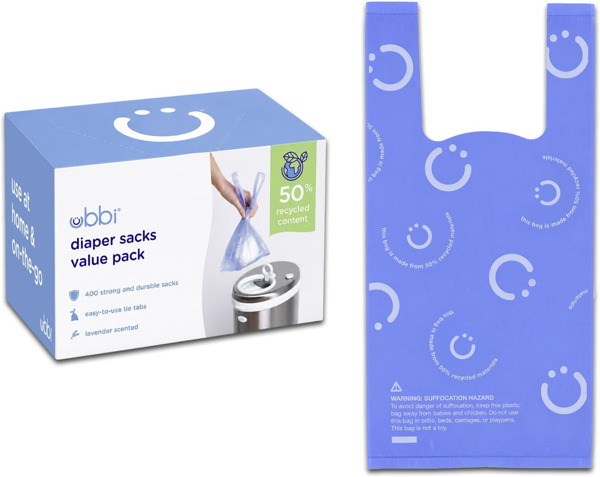 Ubbi Lavender-Scented Disposable Diaper Sacks with Tie Tabs