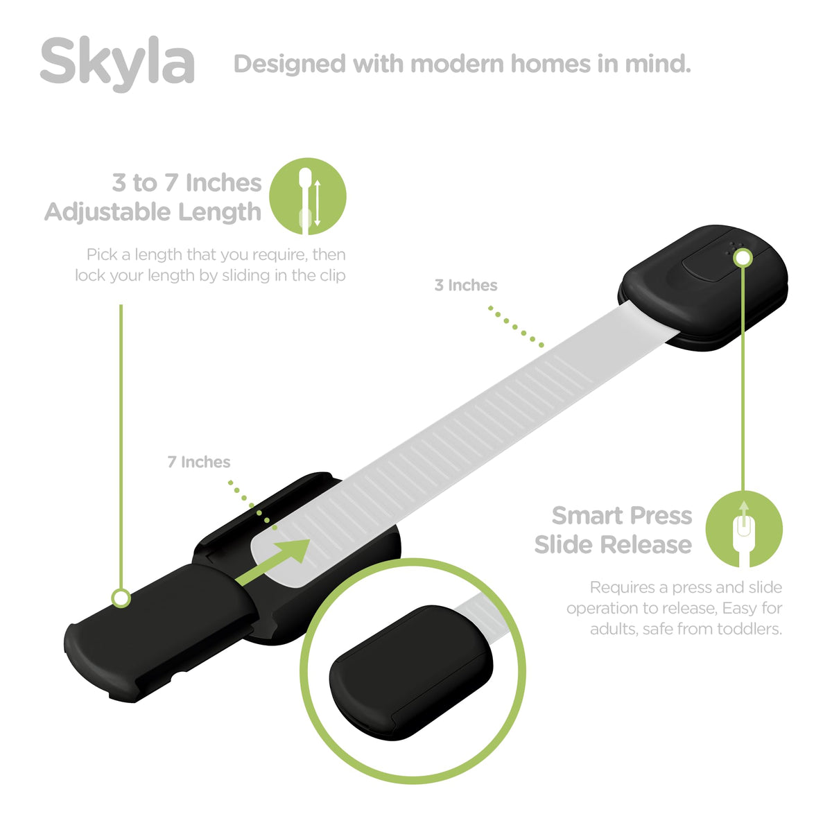 SKYLA HOMES Baby Proofing Cabinet Strap Lock Set