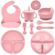 Silicone Baby Feeding Set with Plate, Bowl, Cup & Utensils