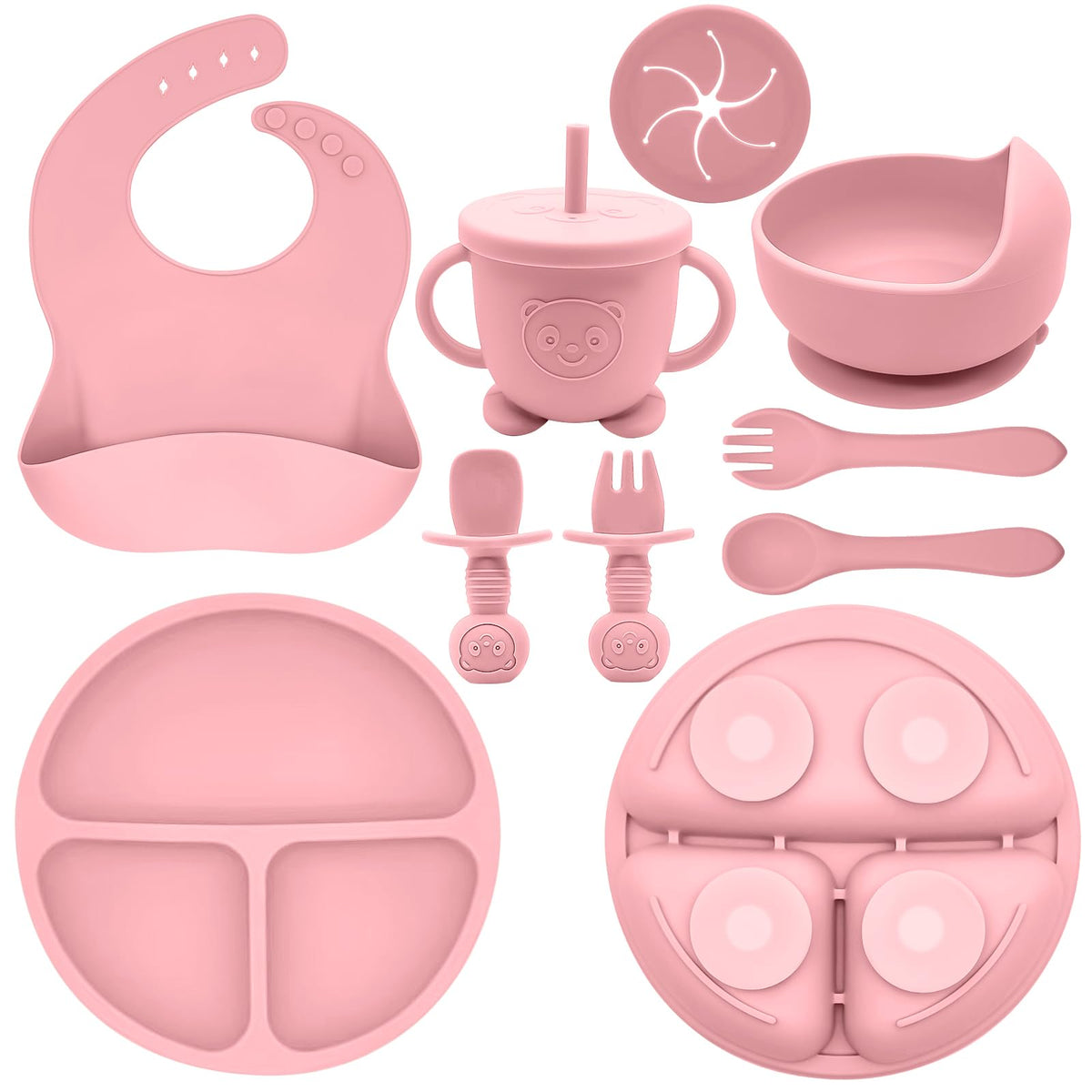 Silicone Baby Feeding Set with Plate, Bowl, Cup & Utensils