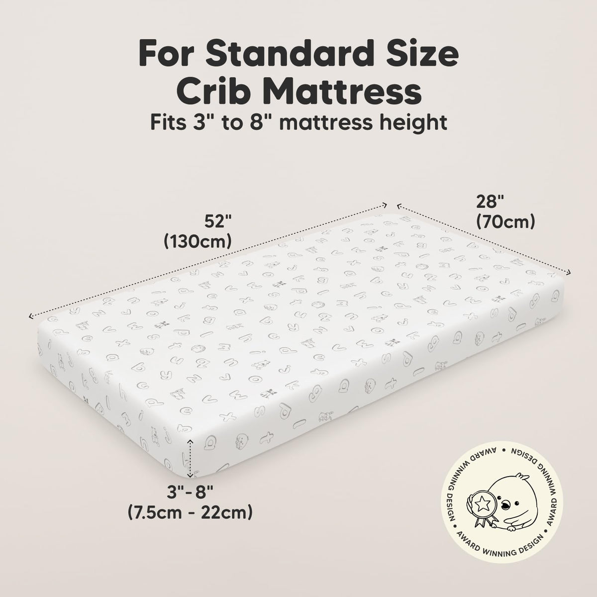 KeaBabies 2-Pack Organic Fitted Crib Sheets, 52 x 28 in