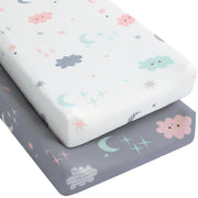 Yoofoss 2-Pack Fitted Crib Sheets for Baby Boys & Girls