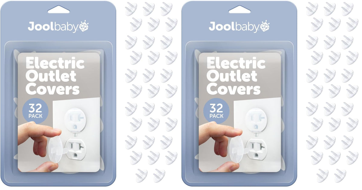 Jool Baby Transparent Outlet Covers for Child Safety, 32-Pack