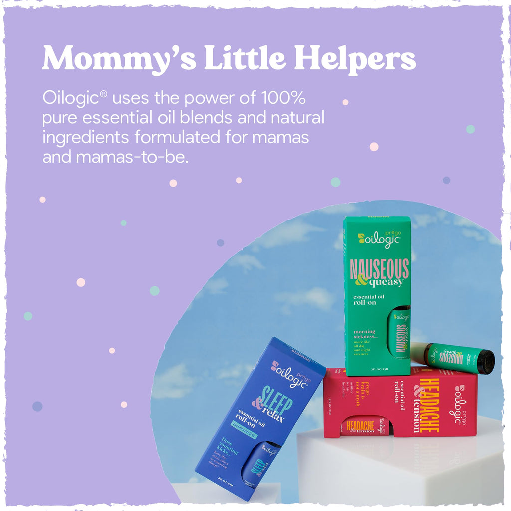 Oilogic Essential Oil Roll-On Set for Pregnant Women, 0.3 Fl Oz (3-Pack)