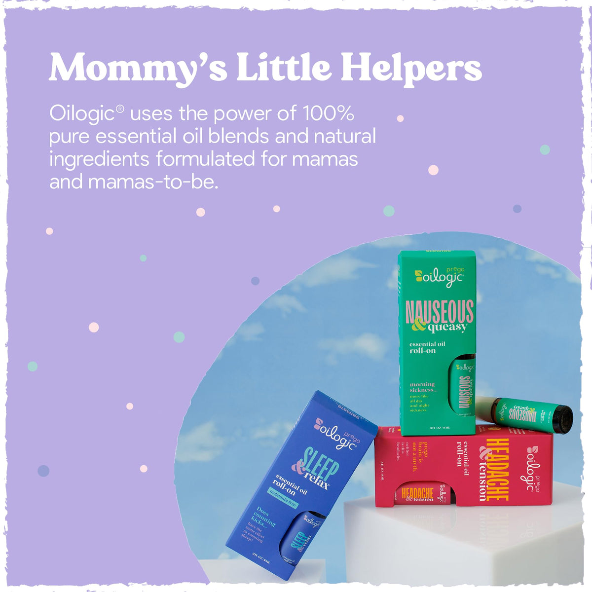 Oilogic Essential Oil Roll-On Set for Pregnant Women, 0.3 Fl Oz (3-Pack)