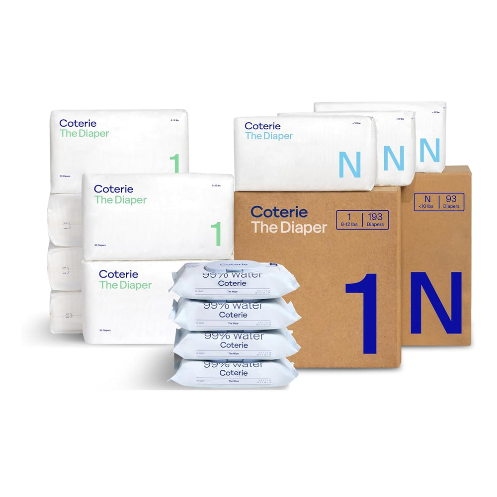 Coterie Baby Wipes & Diapers Kit for Sensitive Skin