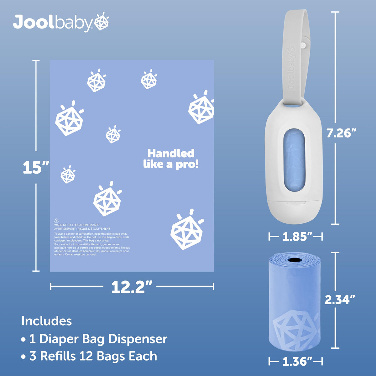 Jool Baby Lavender-Scented Diaper Bag Dispenser Set