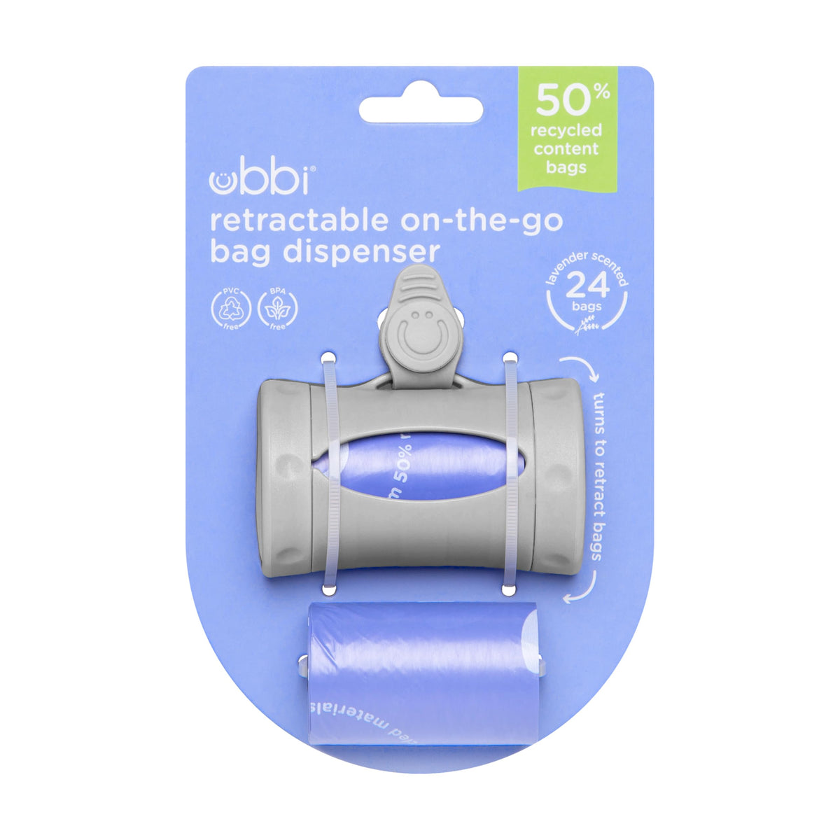 Ubbi Retractable On-the-Go Baby Diaper Bag Dispenser
