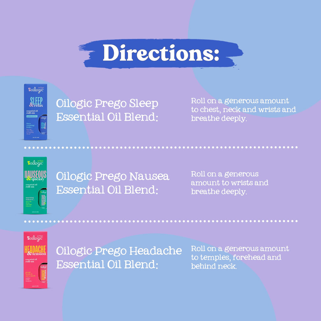 Oilogic Essential Oil Roll-On Set for Pregnant Women, 0.3 Fl Oz (3-Pack)