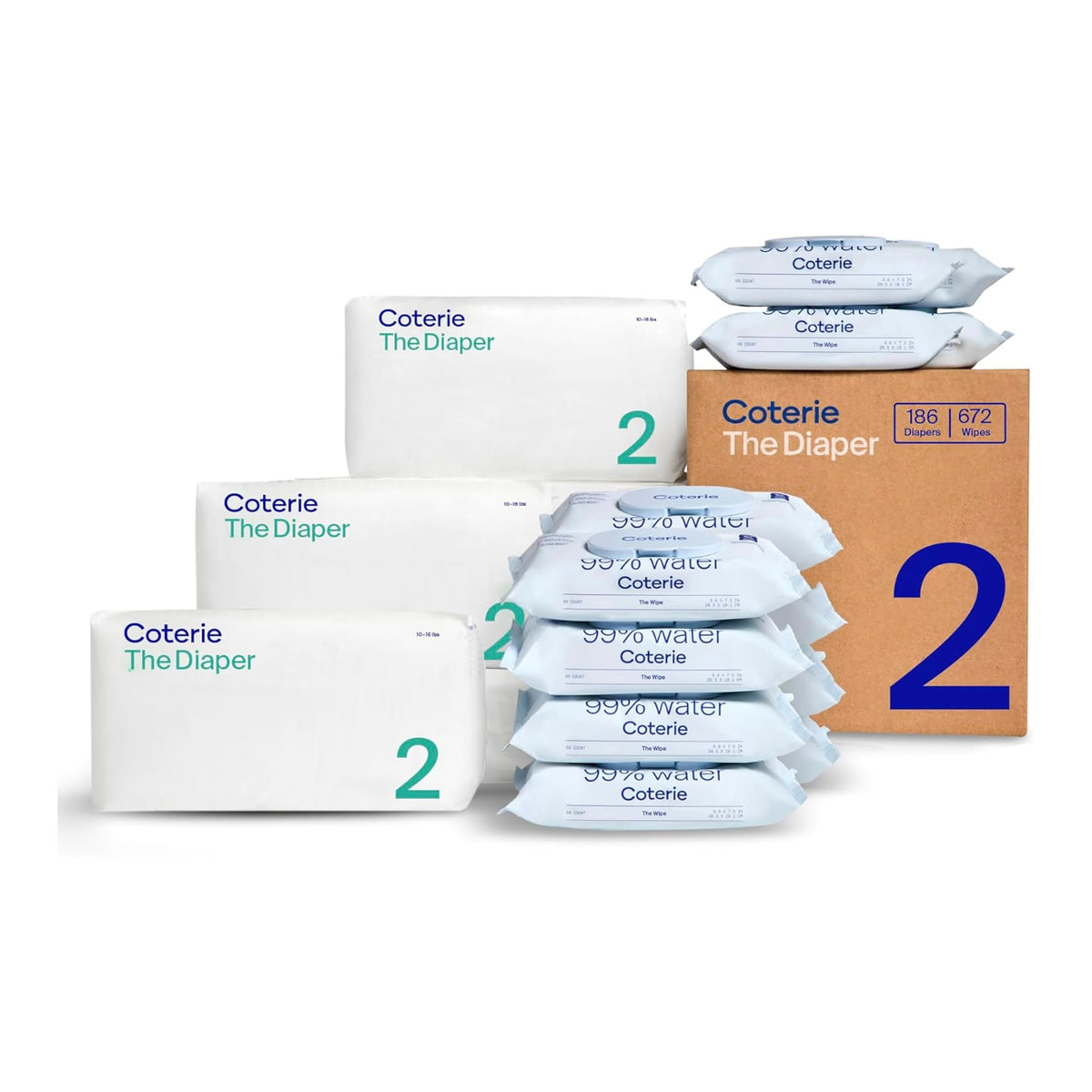 Coterie Baby Wipes & Diapers Kit for Sensitive Skin