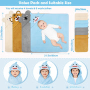 CandyHome 12-Piece Baby Bath Towel Set for Infants & Toddlers