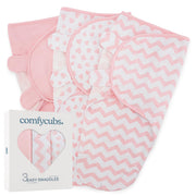 Comfy Cubs 3-Pack Easy Velcro Baby Swaddle Blankets