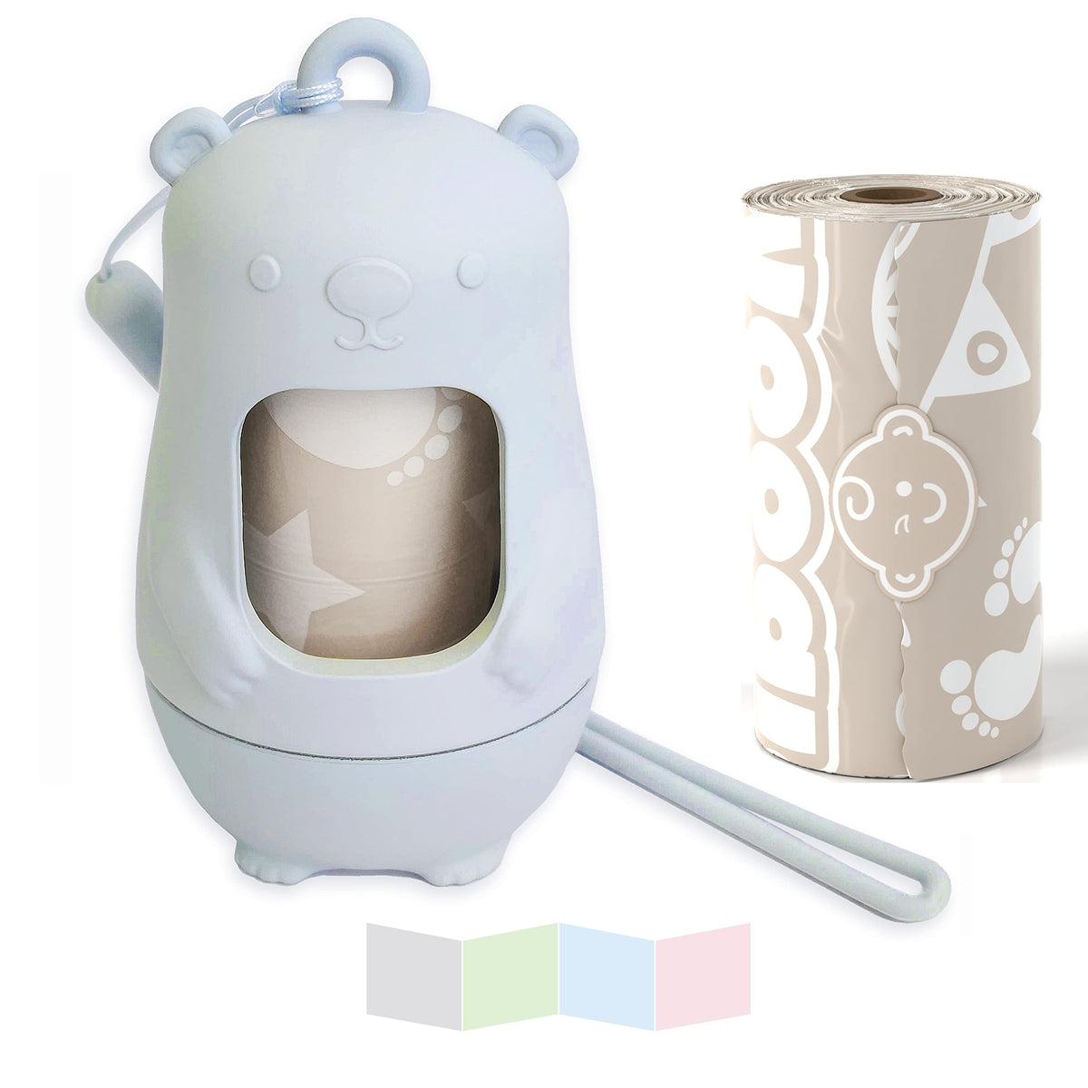 Moodie Teddy Bear Diaper Bag Dispenser with 15 Waste Bags