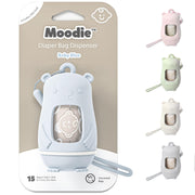 Moodie Teddy Bear Diaper Bag Dispenser with 15 Waste Bags