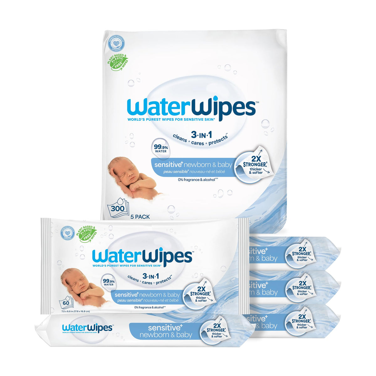 WaterWipes Original Plastic-Free Baby Wipes for Sensitive Skin