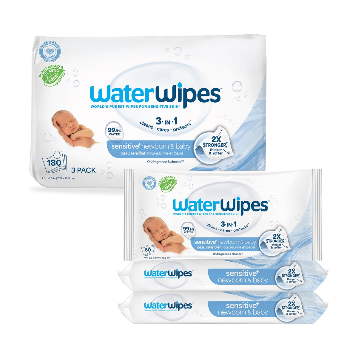 WaterWipes Original Plastic-Free Baby Wipes for Sensitive Skin