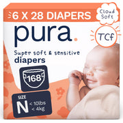 Pura Newborn Baby Diapers for Sensitive Skin