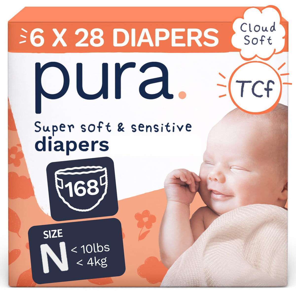 Pura Newborn Baby Diapers for Sensitive Skin