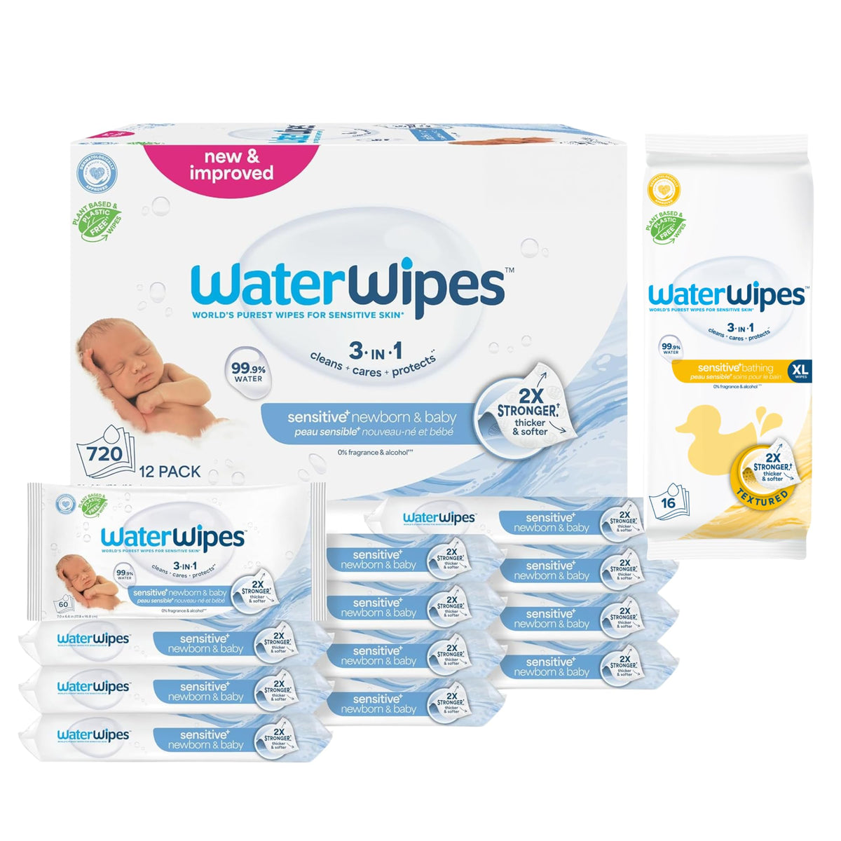WaterWipes Original Plastic-Free Baby Wipes for Sensitive Skin