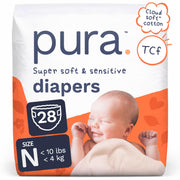 Pura Newborn Baby Diapers for Sensitive Skin
