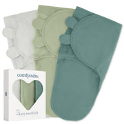 Comfy Cubs 3-Pack Easy Velcro Baby Swaddle Blankets