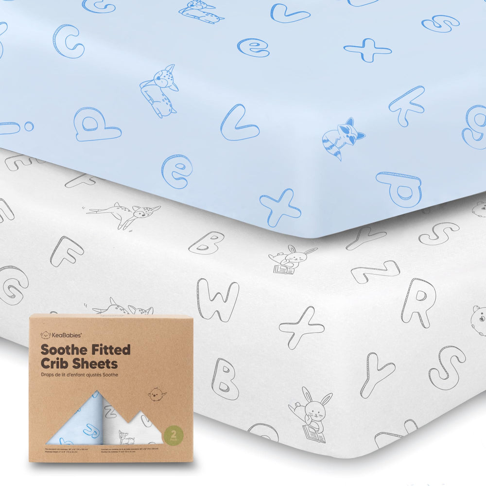 KeaBabies 2-Pack Organic Fitted Crib Sheets, 52 x 28 in