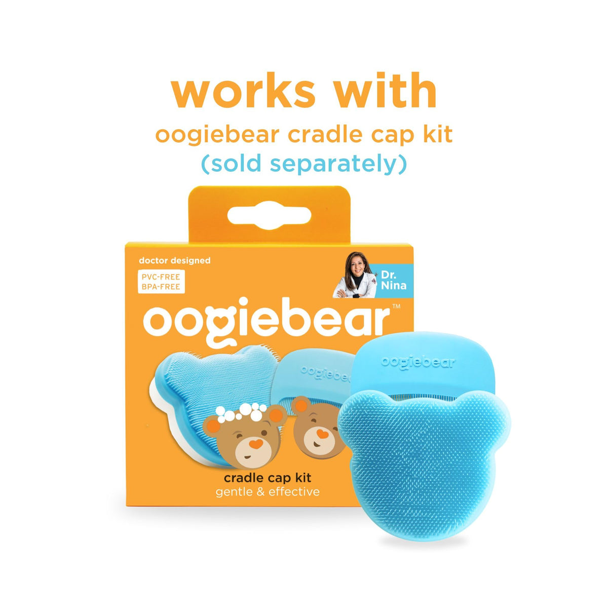 oogiebear Cradle Cap Brush Kit for Newborn Scalp Care