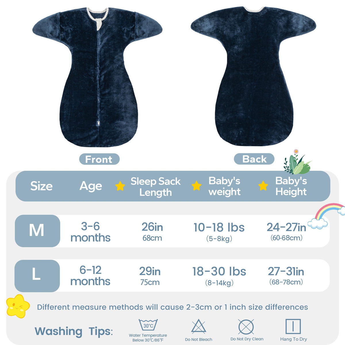ZIGJOY 2.5 TOG Fleece Baby Swaddle Sleep Sack 3–12 Months
