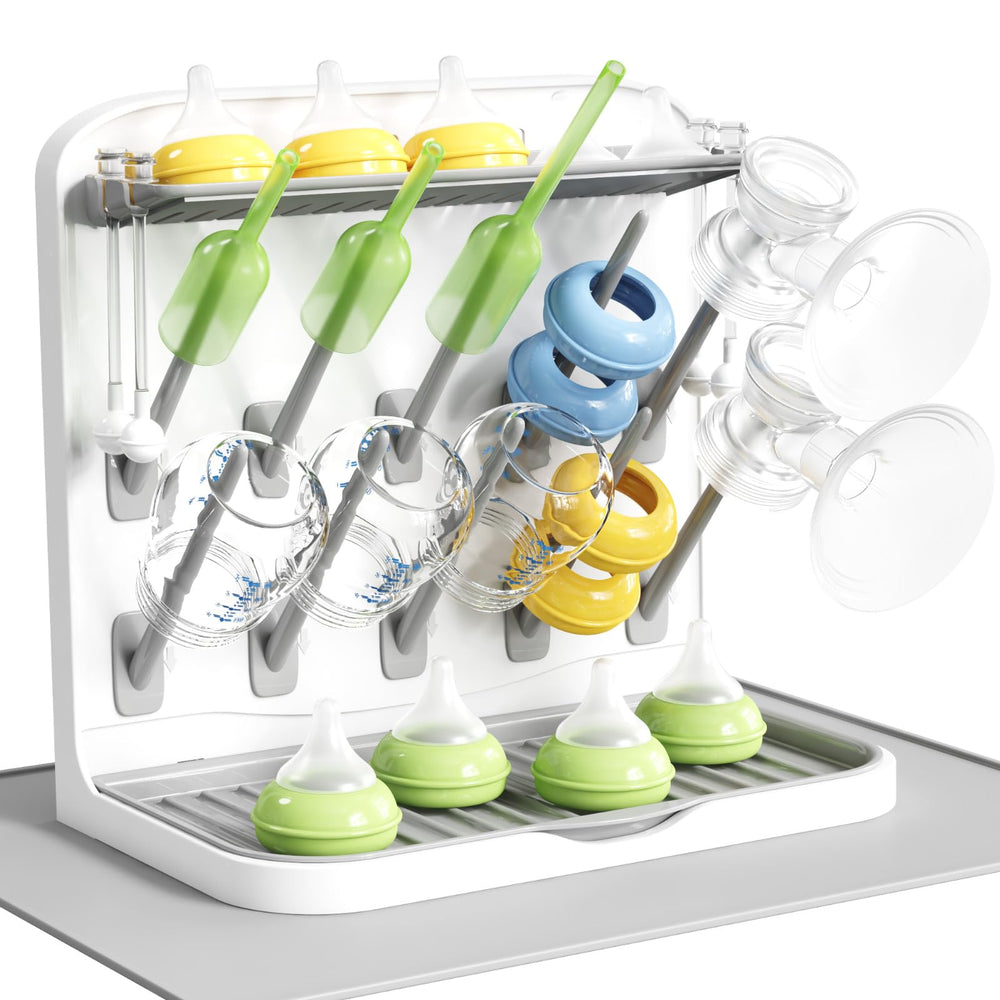 Lifewit Large Baby Bottle Drying Rack with Drain Mat & Hooks