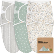 KeaBabies 3-Pack Organic Baby Swaddles for Newborns 0–6M