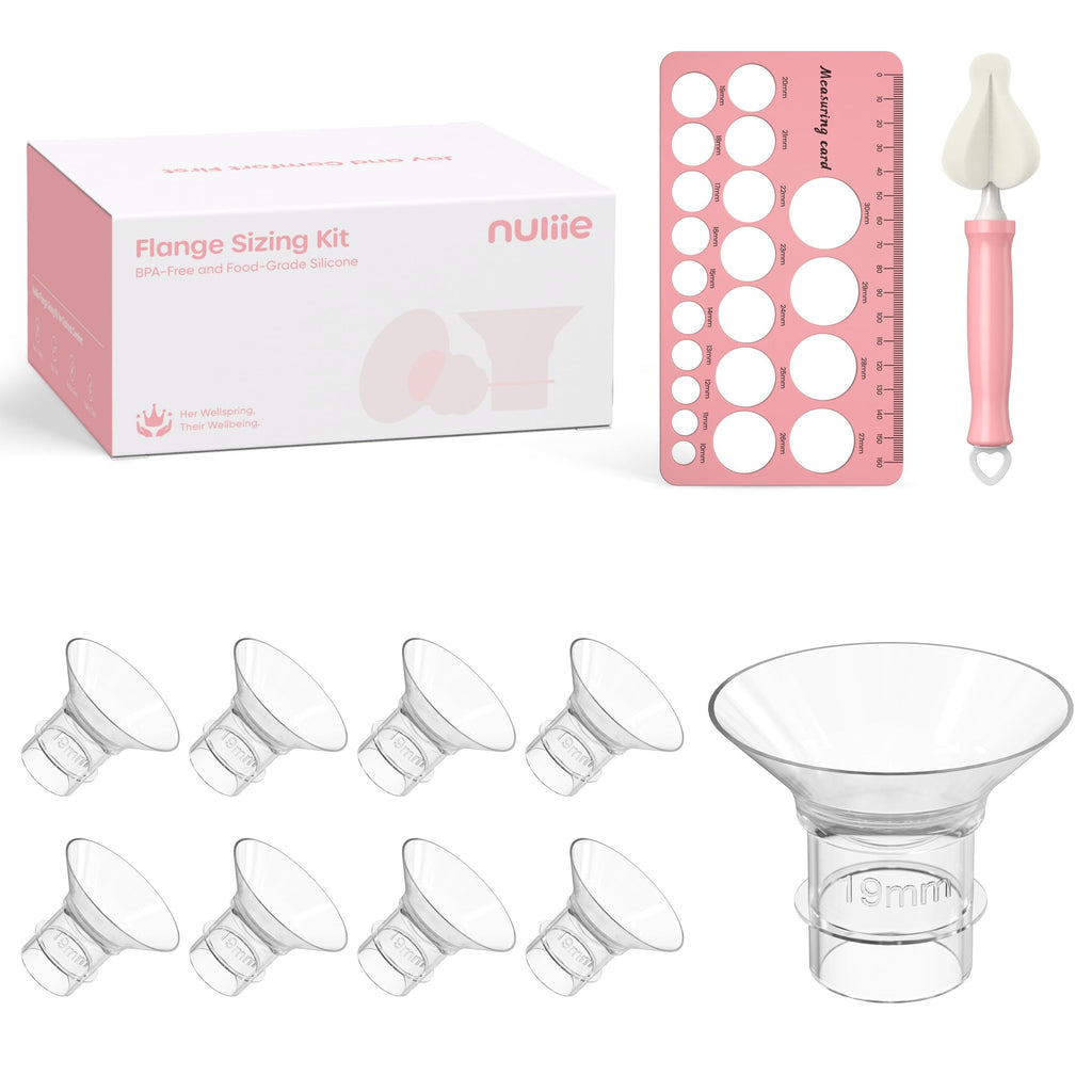 Nuliie Flange Sizing Kit for 24mm Flange/Shield of Most Pumps, Silicone Flange Inserts Replacement Kit, Pumping Essential Kit for Moms
