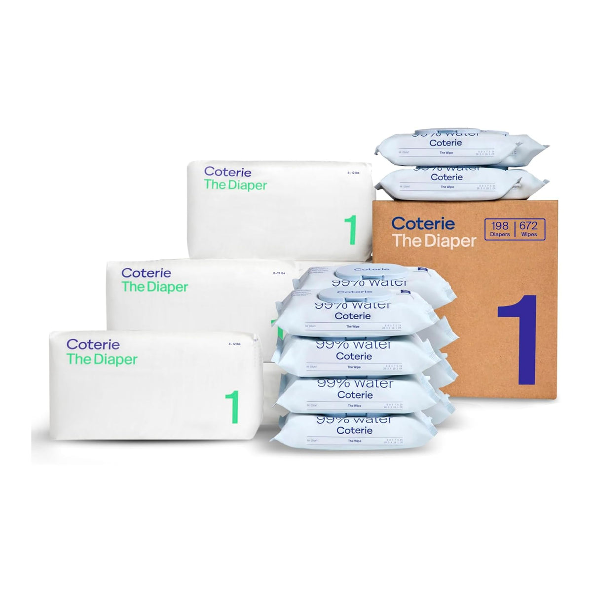 Coterie Baby Wipes & Diapers Kit for Sensitive Skin